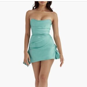 House of CB Jasmine Strapless Satin
Corset Dress.
